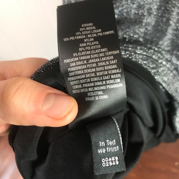 Ted Baker | size 2. Sparkly Long Sleeve Dress - Picture 8 of 8